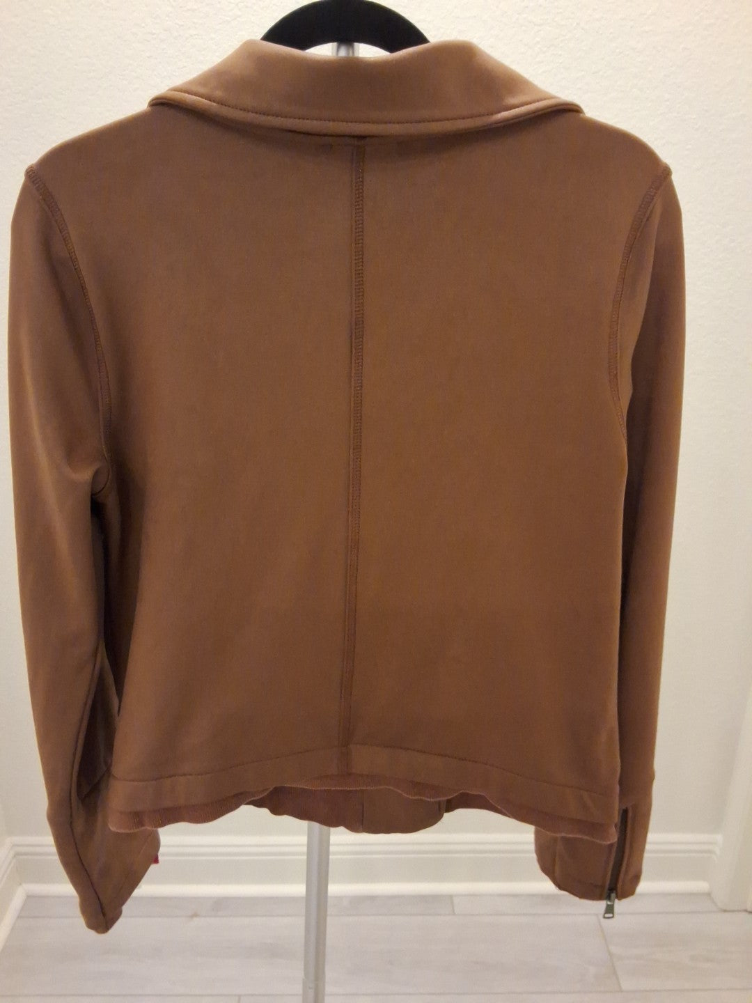 Bohme Faux Suede Full Zip with Zip pockets & Sleeve Womens Bomber Jacket Size L