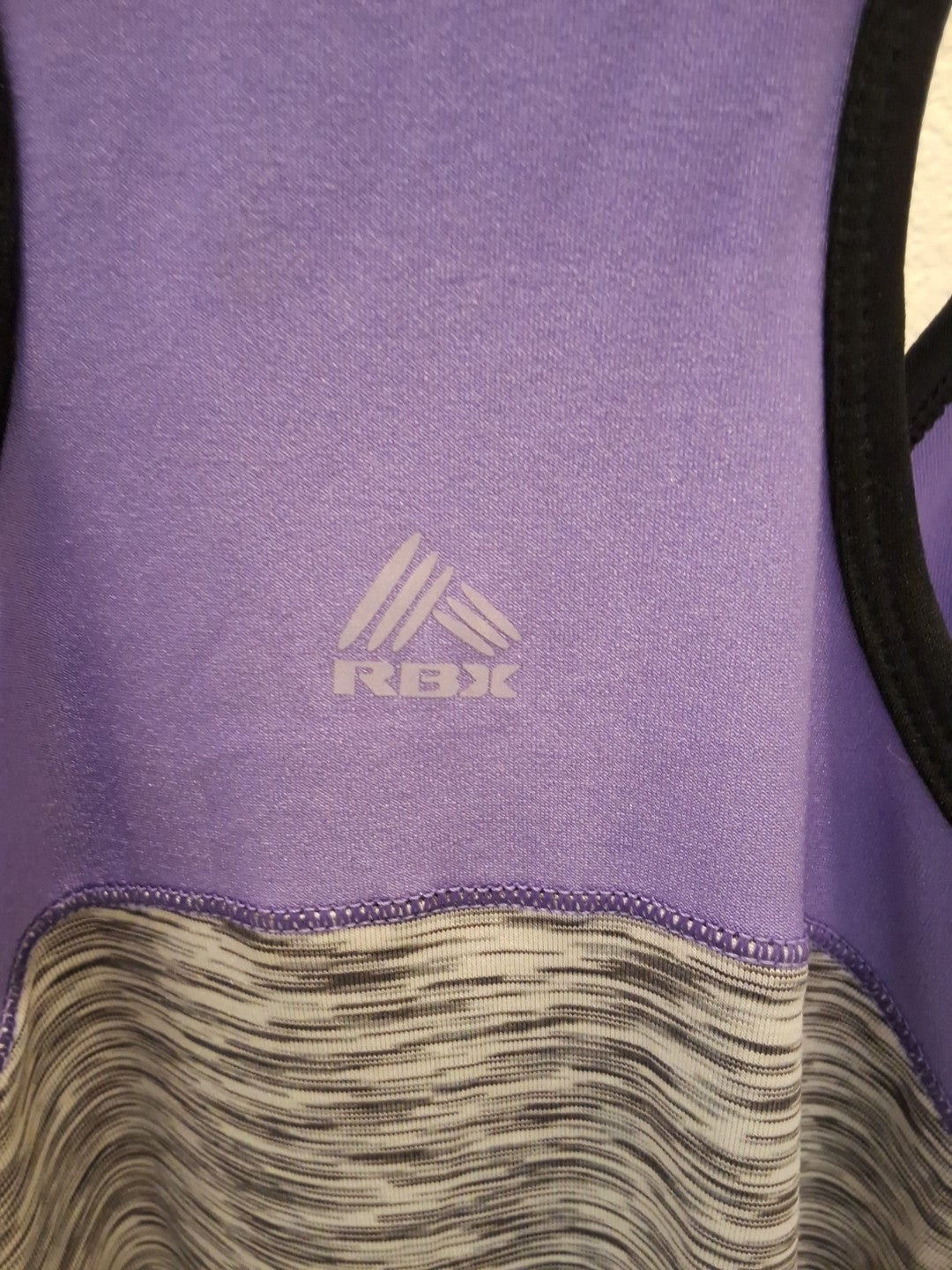 RBX Size L Workout Compression Training Yoga Purple And Gray Tank Womens