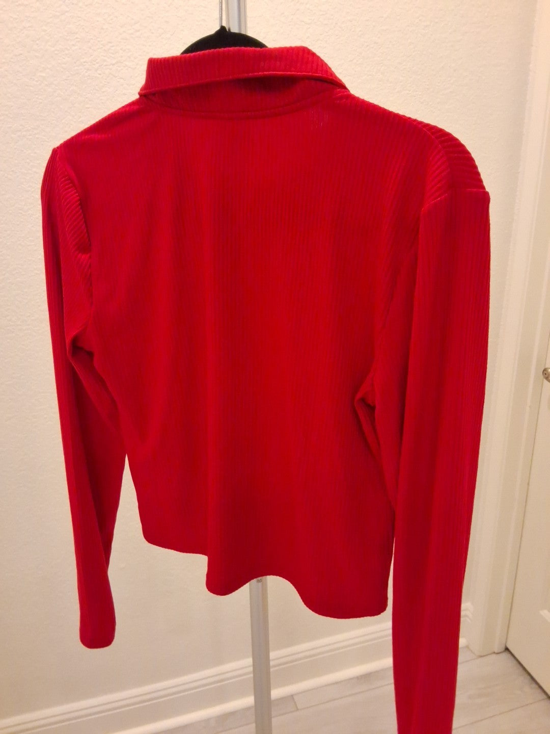 No Boundaries Large 2 Way Zip Long Sleeve Polo Shirt Womens